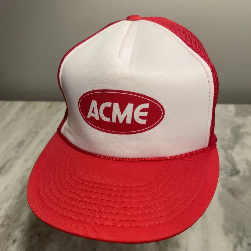 Vintage 1980’s Trucker Hat Snapback Cap ACME Rope NWOT Rare